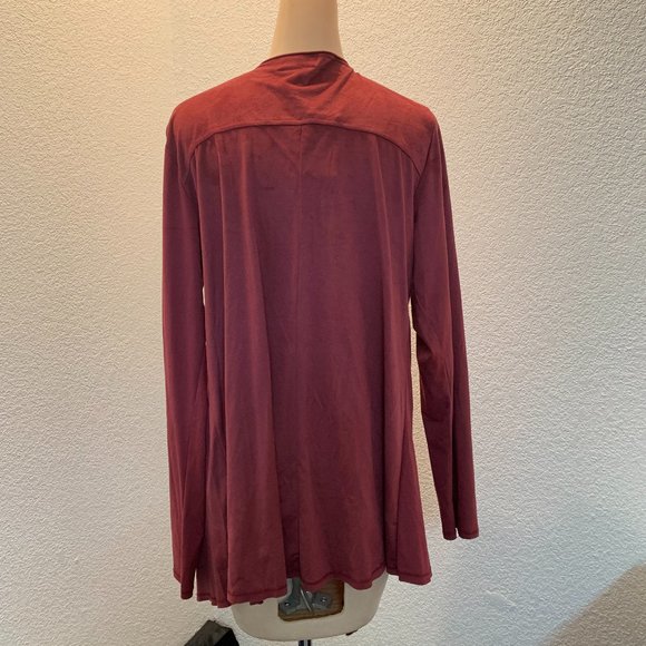 Live and Let Live lightweight drapey jacket XL poly/spandex cranberry NWT - Picture 5 of 12